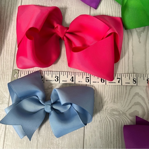 Big Bow Solid Color Bundle Of Hair Bows Clips - Picture 3 of 3